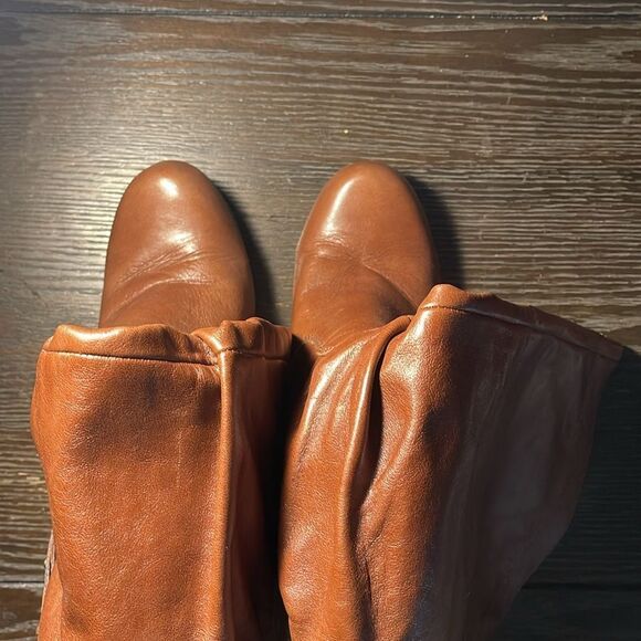 Women's Tan Leather Boots - Picture 4 of 6
